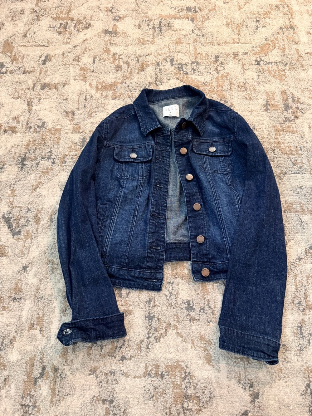 ELLE Indigo Blue Denim Jacket with Button-Front